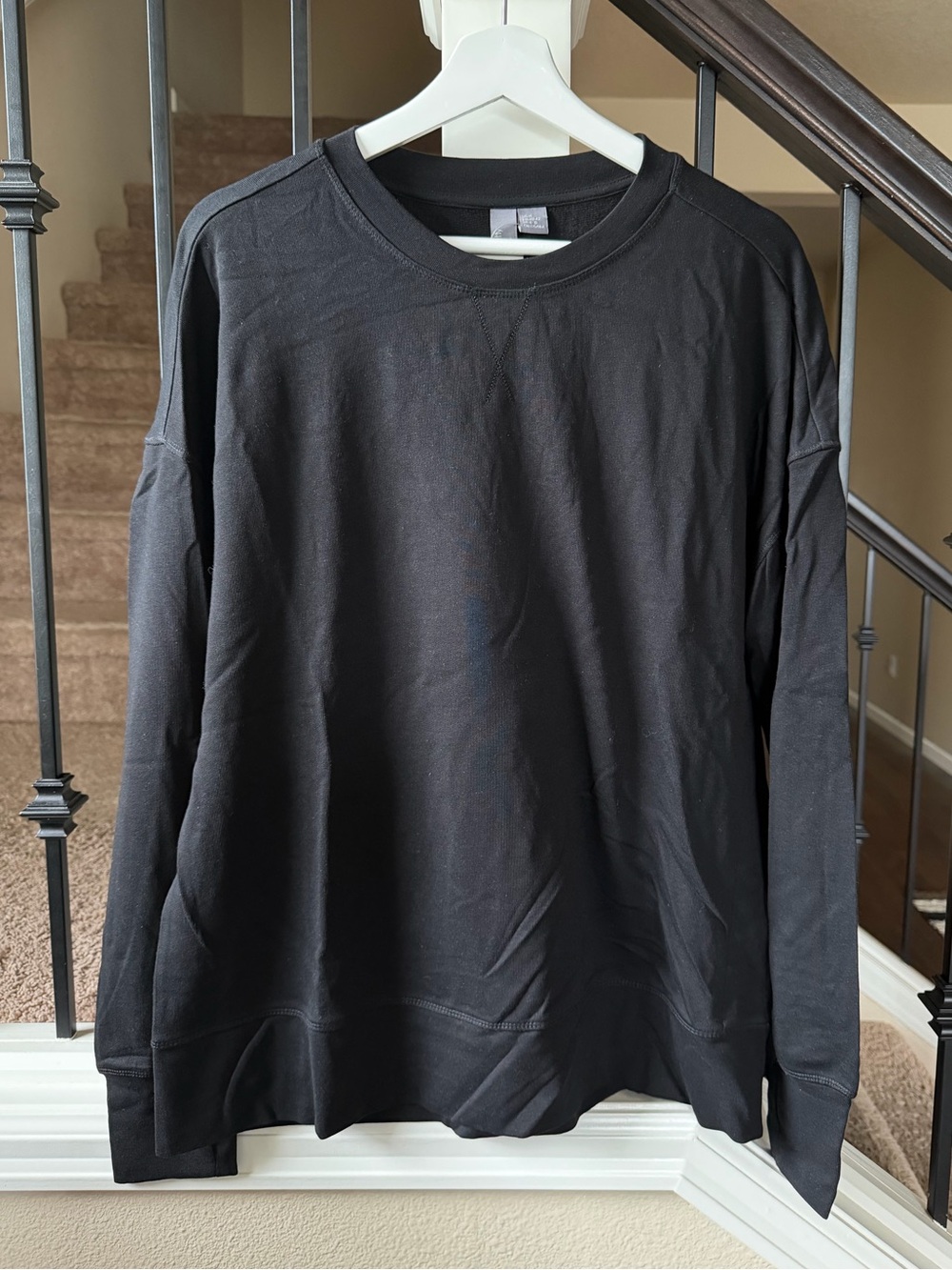 Sweaty Betty classic Side split sweatshirt  Black Crewneck Sweatshirt